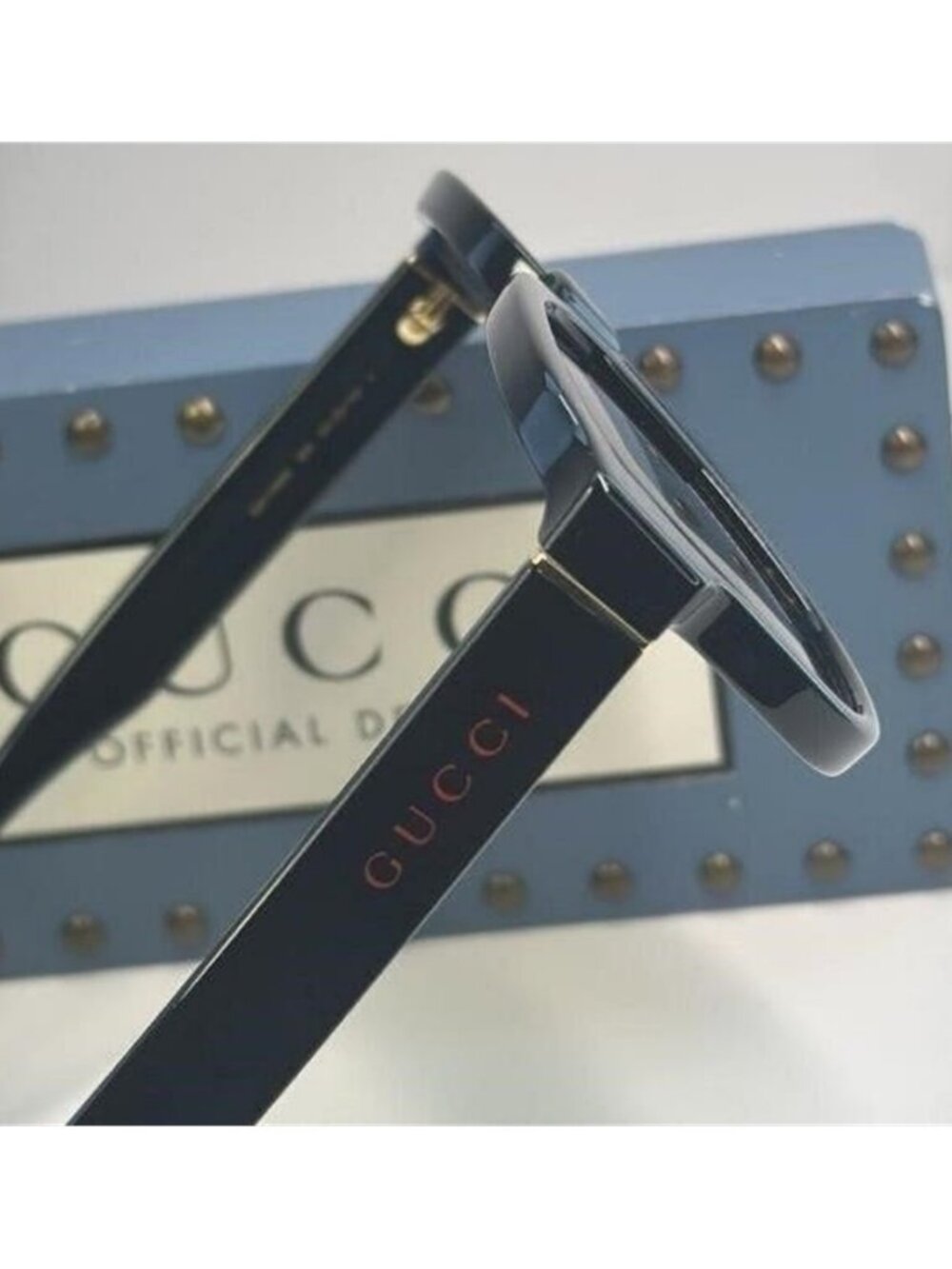 GUCCI GG1140SK-003 Unisex Classic Designer Sunglasses in Black & Gold/Brown 54mm - Picture 11 of 12